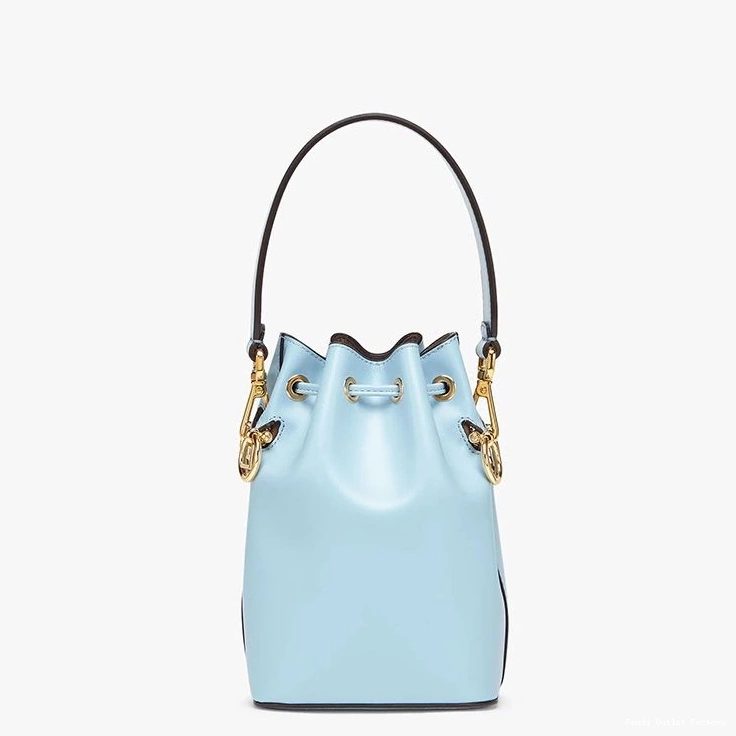Cheap HOT Leather Bucket Sky Mon Logo Bag Calf Tresor Fendi In Mini Blue ROMA 0707